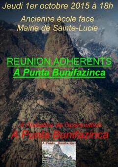 Affiche réunion "A Punta Bunifazinca" du 01/10/2015