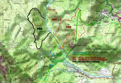 Carte du parcours PR6 en trait noir