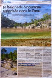 Baignade autorisée dans le Cavu le 03/06/2015