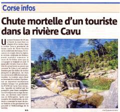 Un mort dans les vasques du Cavu le 29/05/2015